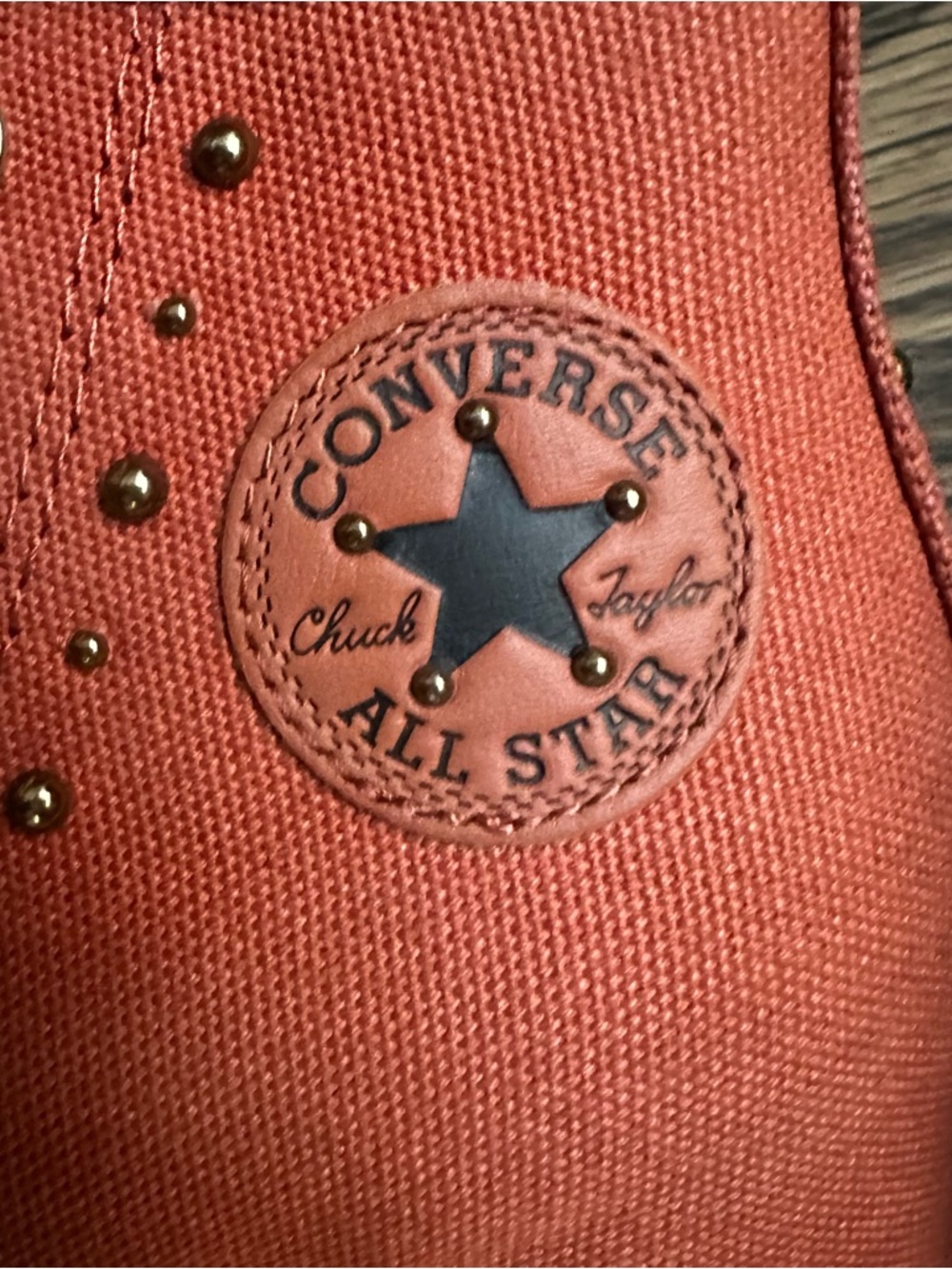 RARE Converse High Top Wedge Sneakers in Rust Orange Canvas - Picture 3 of 7
